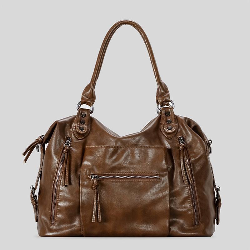 2026 Nuove Borse a Spalla da Donna City Fashi Vintage Morbida Pelle Borsa a Mano Moto Grande Capacità Tracolla Regolabile Borsa Tote sac