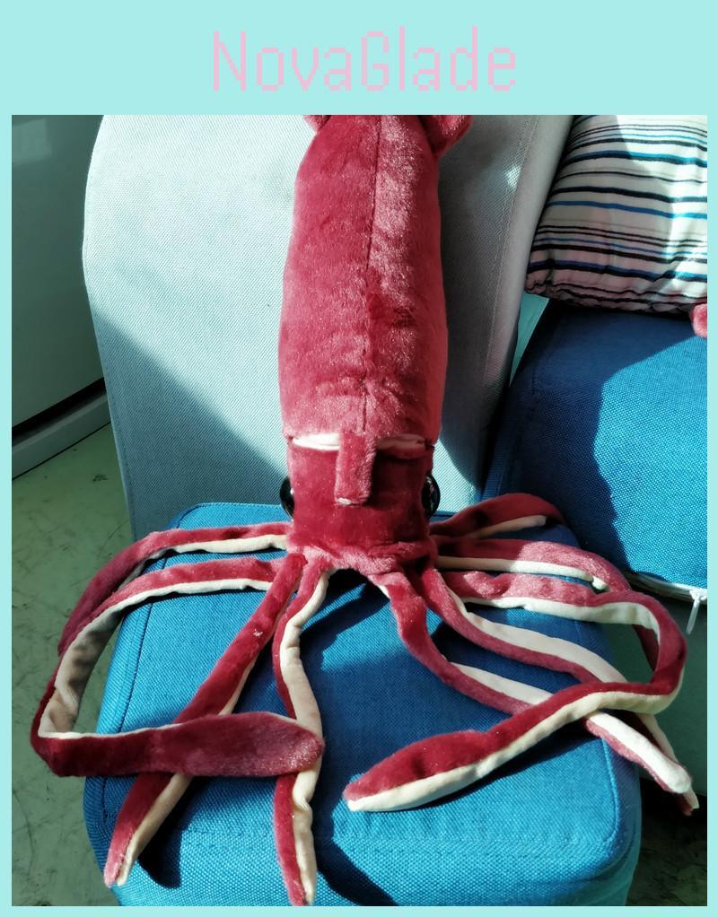 Riesiger Meereskalmar Plüschtier 25" Realistisches Kalmar Stofftier Puppe Für Kinder