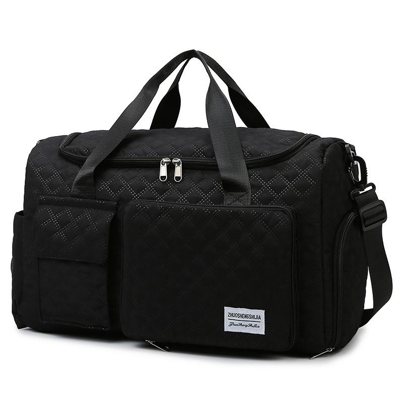 

Спортивная сумка с отделением для влажной и сухой транспортировки, складная дорожная сумка большой вместимости, которую можно повесить, дорожная сумка на тележке 46*22*28cm чёрный