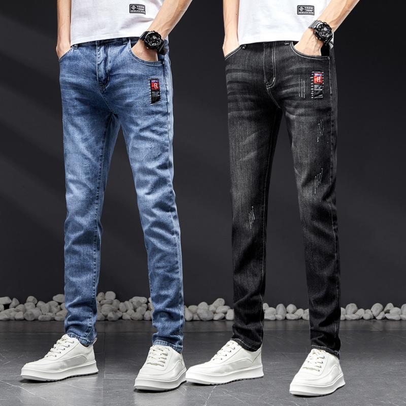 JYL New Washing Machine Daily Trousers Men's Spring and Autumn Elastic Jeans Straight