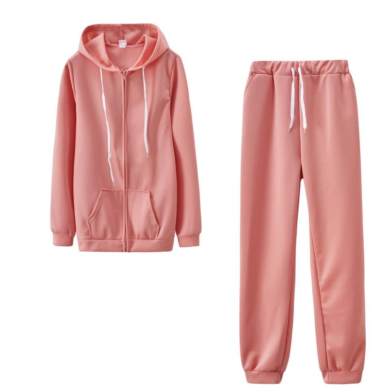 2024 Autumn Hot-Selling Women's Solid Color Hoodie Sweatshirt Sportswear Two-Piece Set