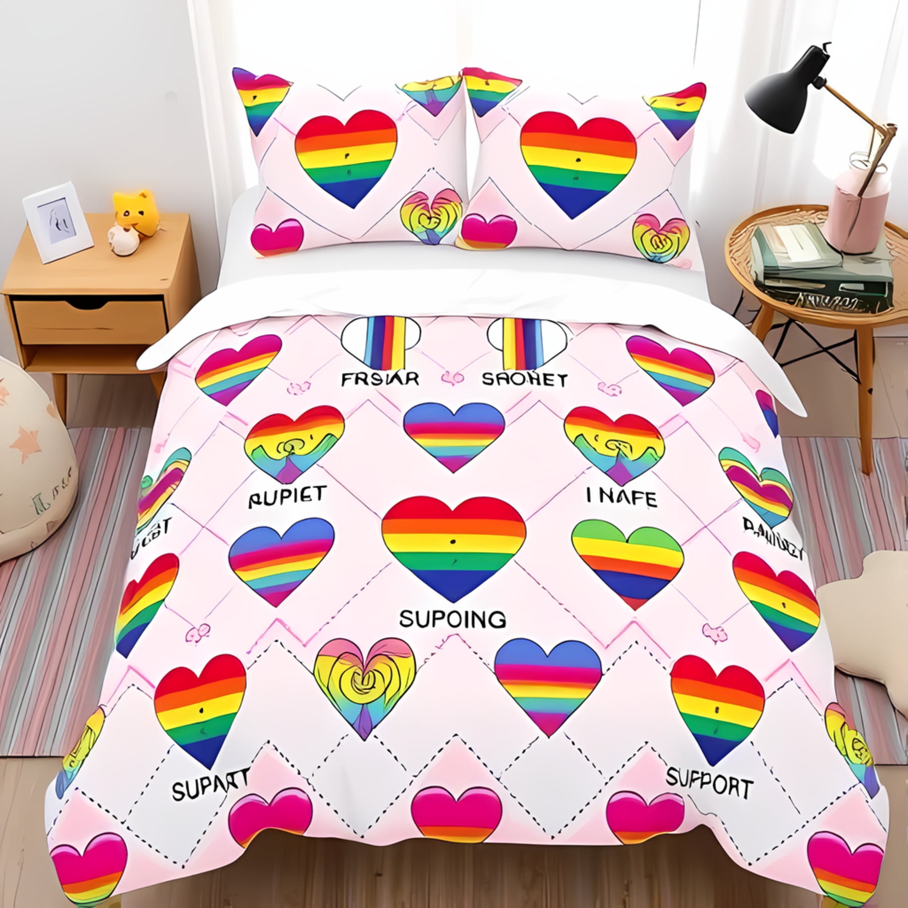 

Love Valentine s Day Soft Duvet Cover Quen Sized Dimensions Suitable for Boyfriend plus Girlfriend, Warm, Comfortable, Breathable plus Beautiful 135*200cm Eu-Single