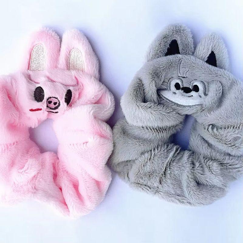 Muñeca Skzoo Straykids Coreano Goma para el pelo Wolfchan Leebit Dwaekki Hanquokka Jiniret Bbokari Diadema Disfraz de Concierto para Fans Scrunchie