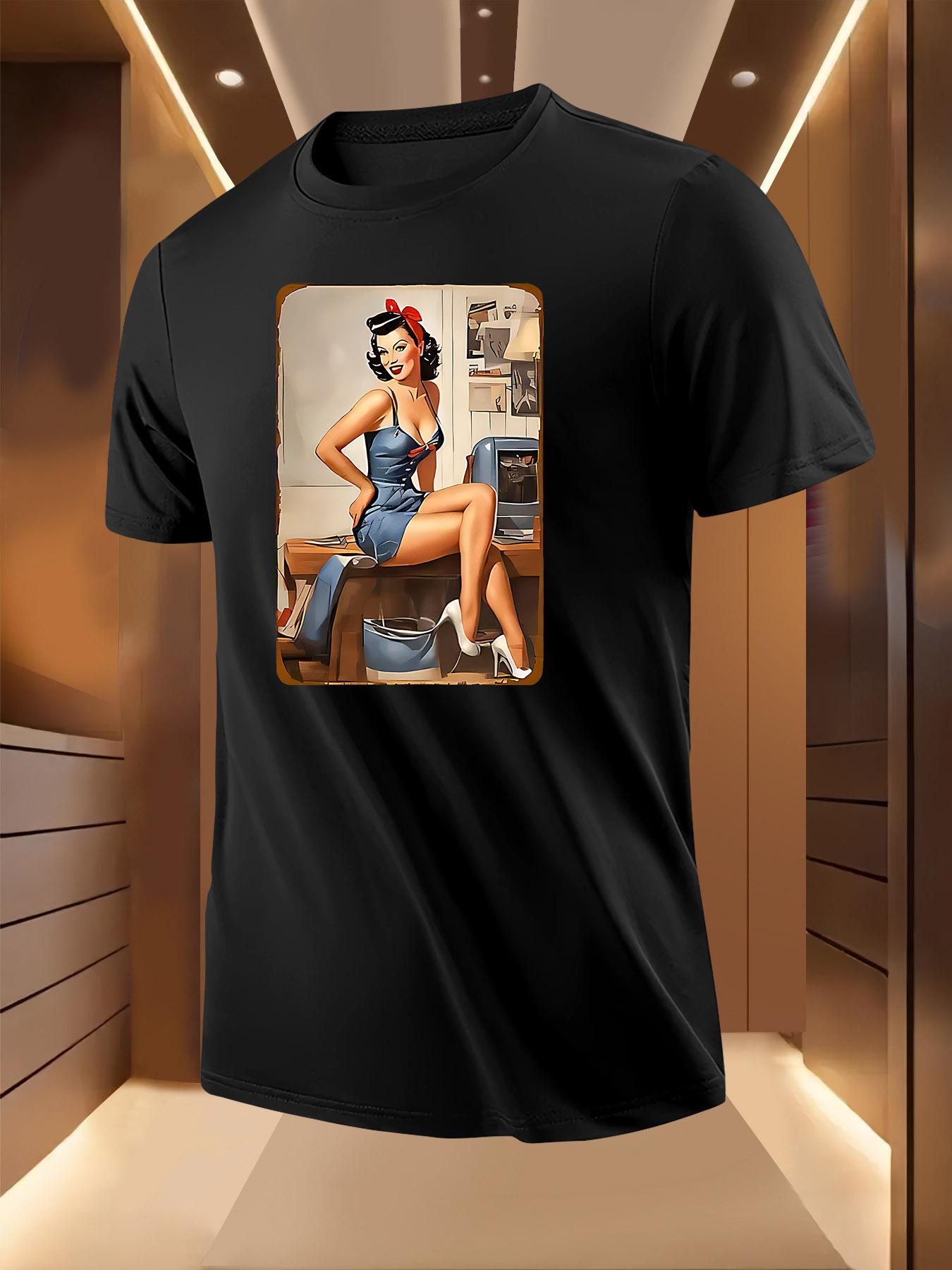Sexy Beauty Character Print Tshirt - Breathable Lightweig... XXXL