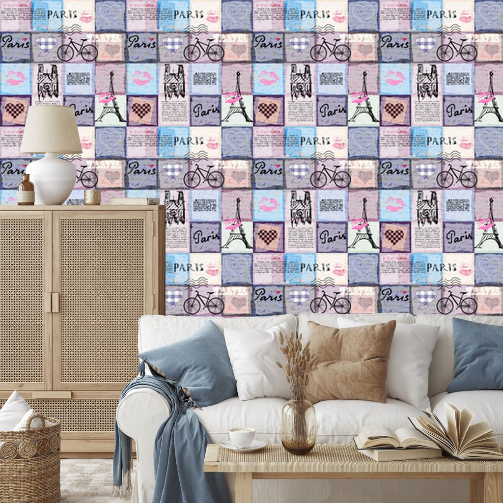 Patchwork wallpaper for living room and bedroom 50x1000