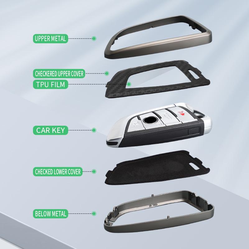 Compatible BMW Key Case Cover for 1, 2, 3, 4, 5, 7 Series, 320li, GT, 525, X3