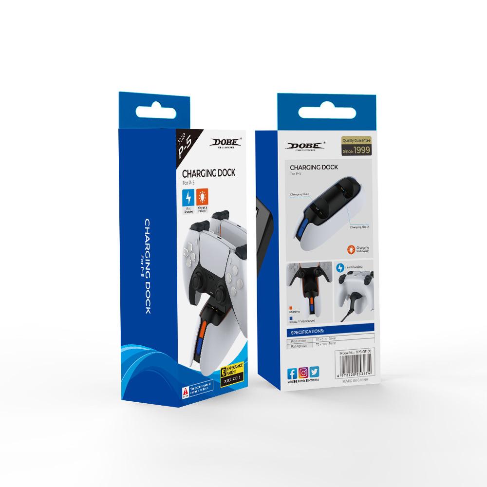 For PS5 Controller Charger Dual Controller Charging Stand with LED Indicator GTO