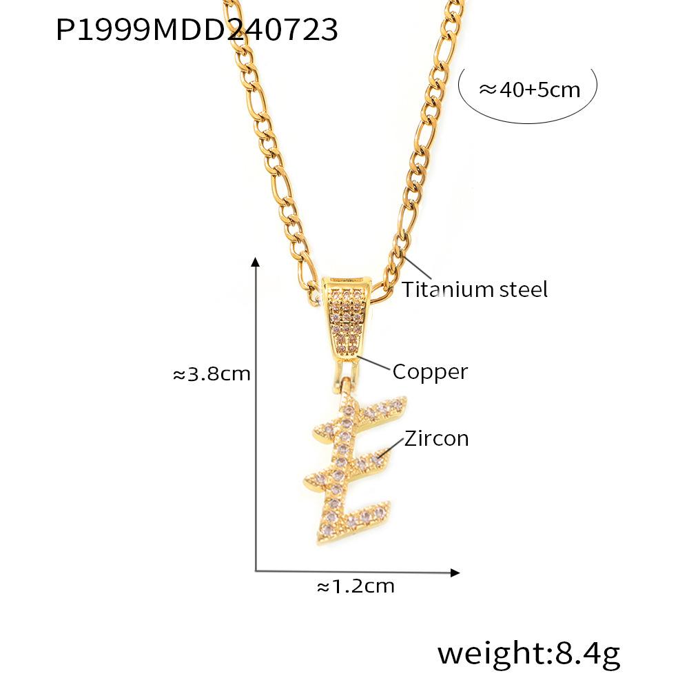 

Ожерелье с подвеской в виде цветка из циркония с небольшой инкрустацией в виде одной травяной буквы в стиле хип-хоп, титановая сталь с позолотой