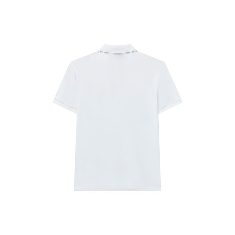 Fila Letter Logo Knitted Short Sleeve Polo Shirt Men Polo Shirts Standard-White F11M238105F-WT