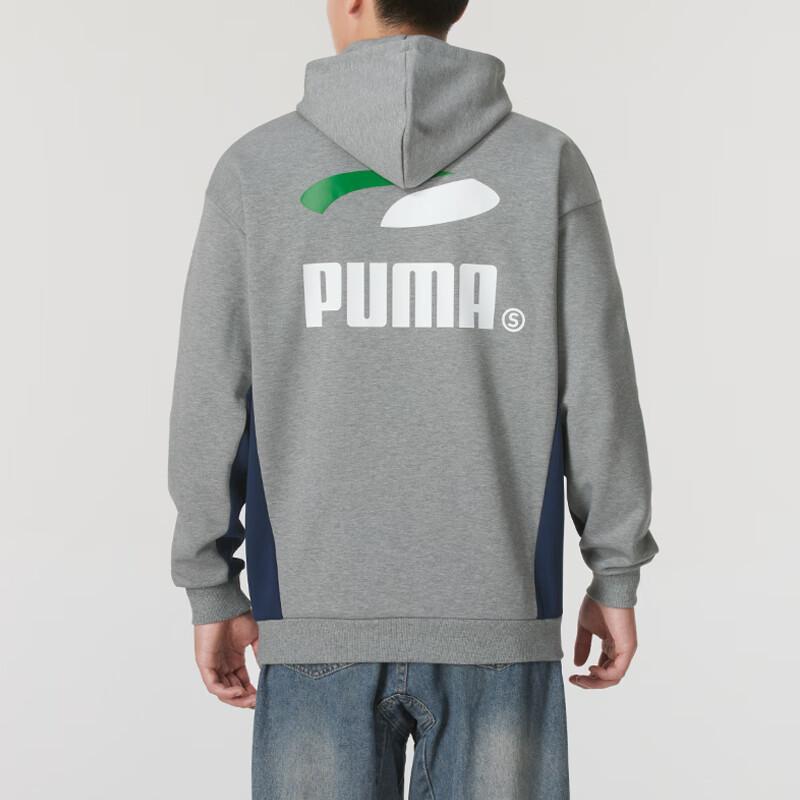 Puma Logo Fashion Running Training Casual Hoodie American Vintage Sweatshirt Men hoodies Gray 628142-53