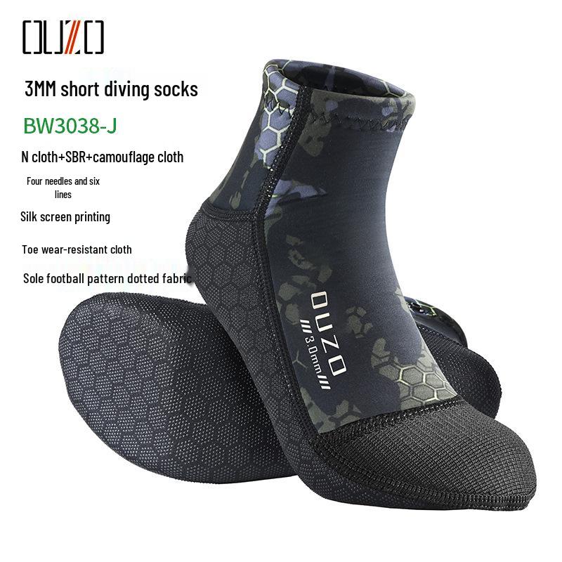 3mm Short Tube Diving Socks: Non-Slip, Wear-Resistant, Super Elastic Snorkeling & Swimming Socks for Warmth