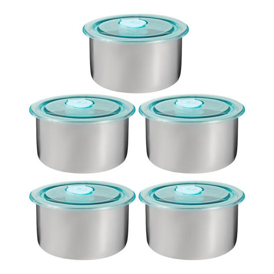 

1/2/3/4/5/6/8/10 шт. Набор контейнеров для хранения продуктов Ланч-бокс из нержавеющей стали Штабелируемые контейнеры для закусок 5pcs