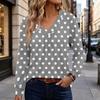Damen Retro Bedruckte Baumwollähnliche Bluse für Lässige Tägliche Kleidung