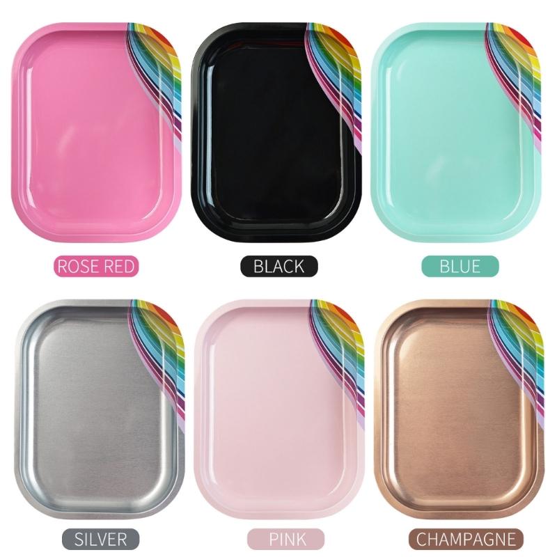 Rechteckige Nail Art Mischpalette Edelstahl Display Board Praktische Nail Art Platte für den professionellen Gebrauch