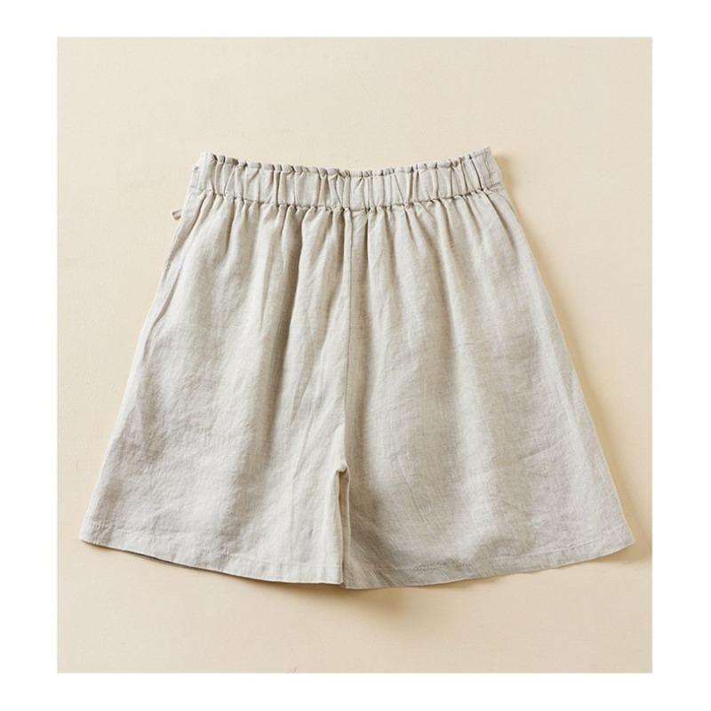 

Хлопок и лен, большие размеры, эластичные широкие брюки на талии, шорты, летние женские шорты, свободные повседневные шорты M