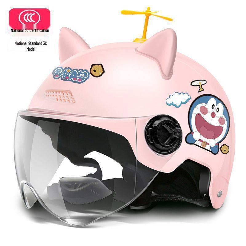 

Certified Cat Ear Helmet for Adults - Sun Protection, Electric Motorcycle, All Seasons, Men s Half Helmet, New National Standard.