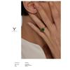 Yhpup New Stainless Steel Women Ring Jewelry Vintage Natural Stone Opening Metal Finger Ring joyería acero inoxidable mujer Gift