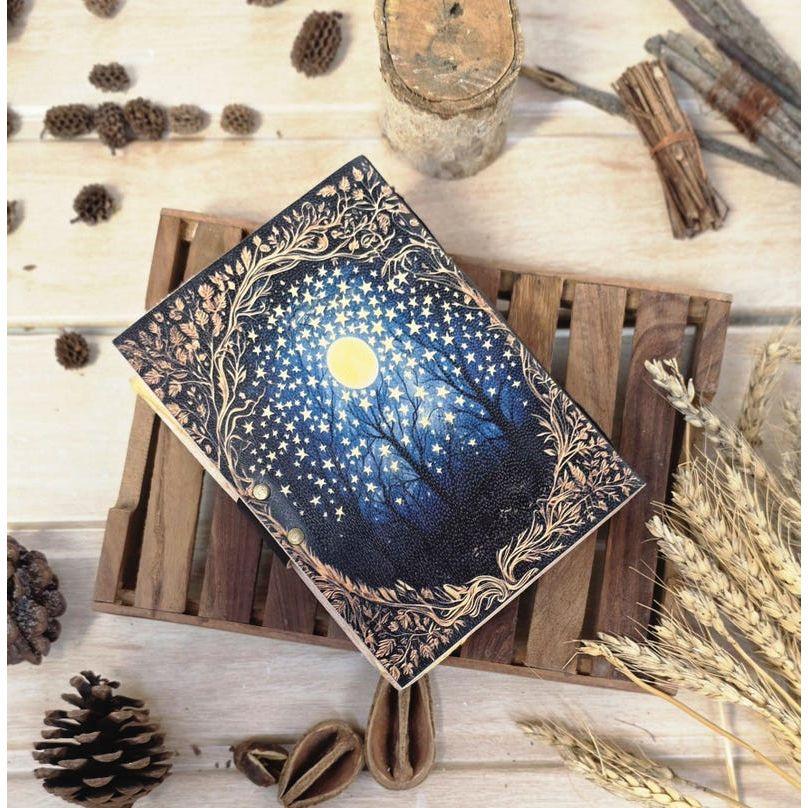 Tree of Life Leather Grimoire Journal: Antique Deckle Edge Paper