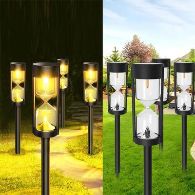 Solar Hourglass Lights Waterproof Pathway Lights Outdoor LED Solar Powered Stake Lights for Garden Yard Path Lawn Decor