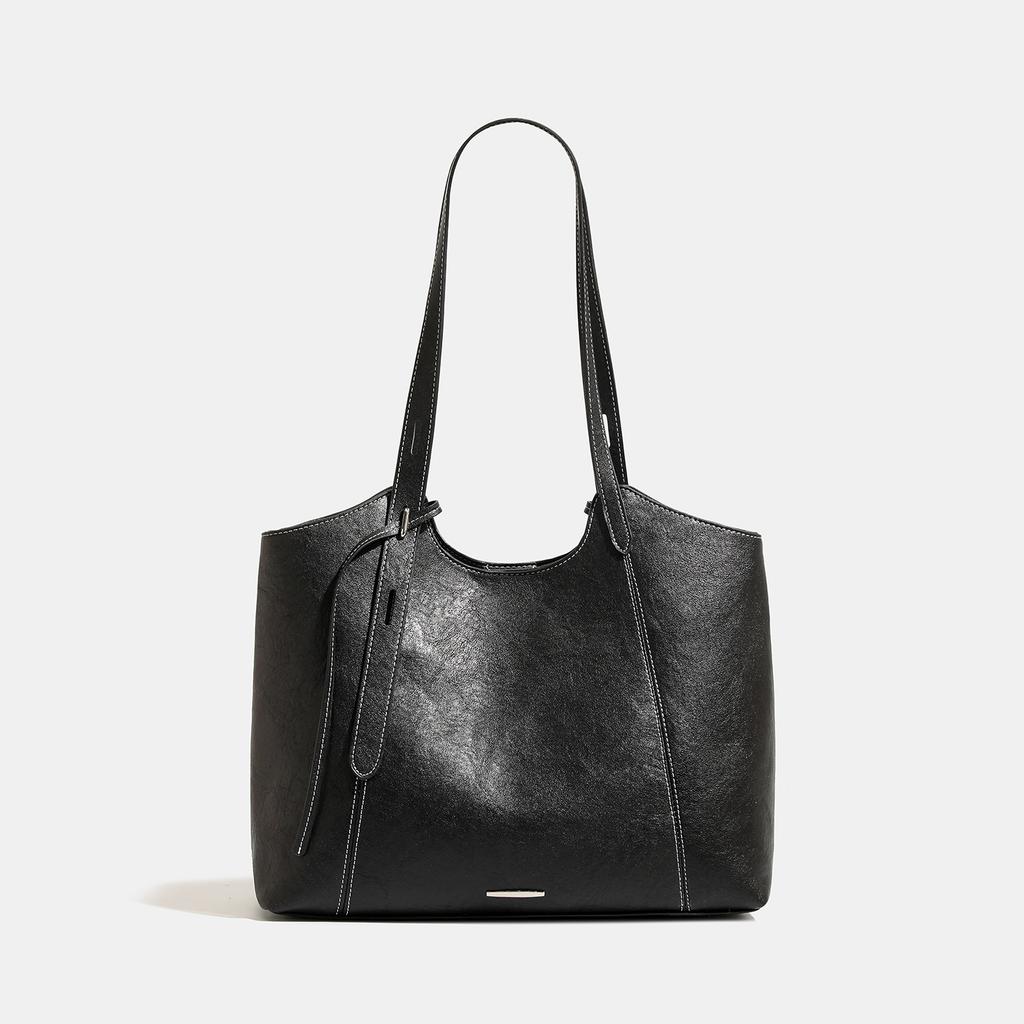 Textured Tote Bag for Women, 2026 New Model, High-end, Large-capacity, Commuter Shoulder Bag, Versatile, Fashionable, Simple, Leather Handbag