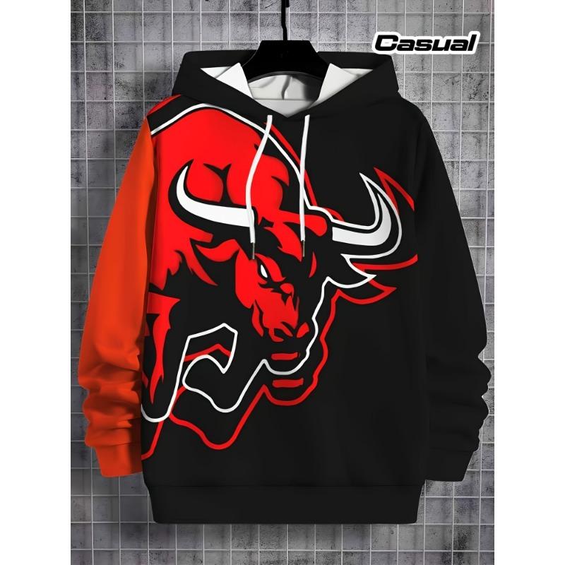 Boys Stylish Cow Print Hoodie- Casual Long Sleeve Pullover with Stretchy Fabric and Washable