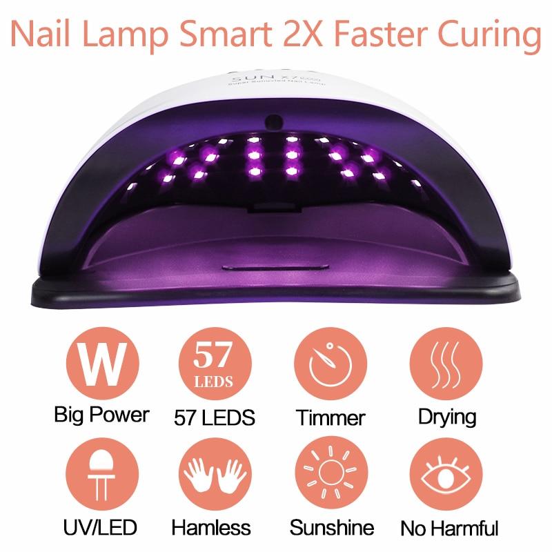 57LEDs UV LED Nagel Lampe Für Nägel Acryl UV Gel Trockner Lampe Mit Speicher Funktion Professionl Nail art maniküre Maschine