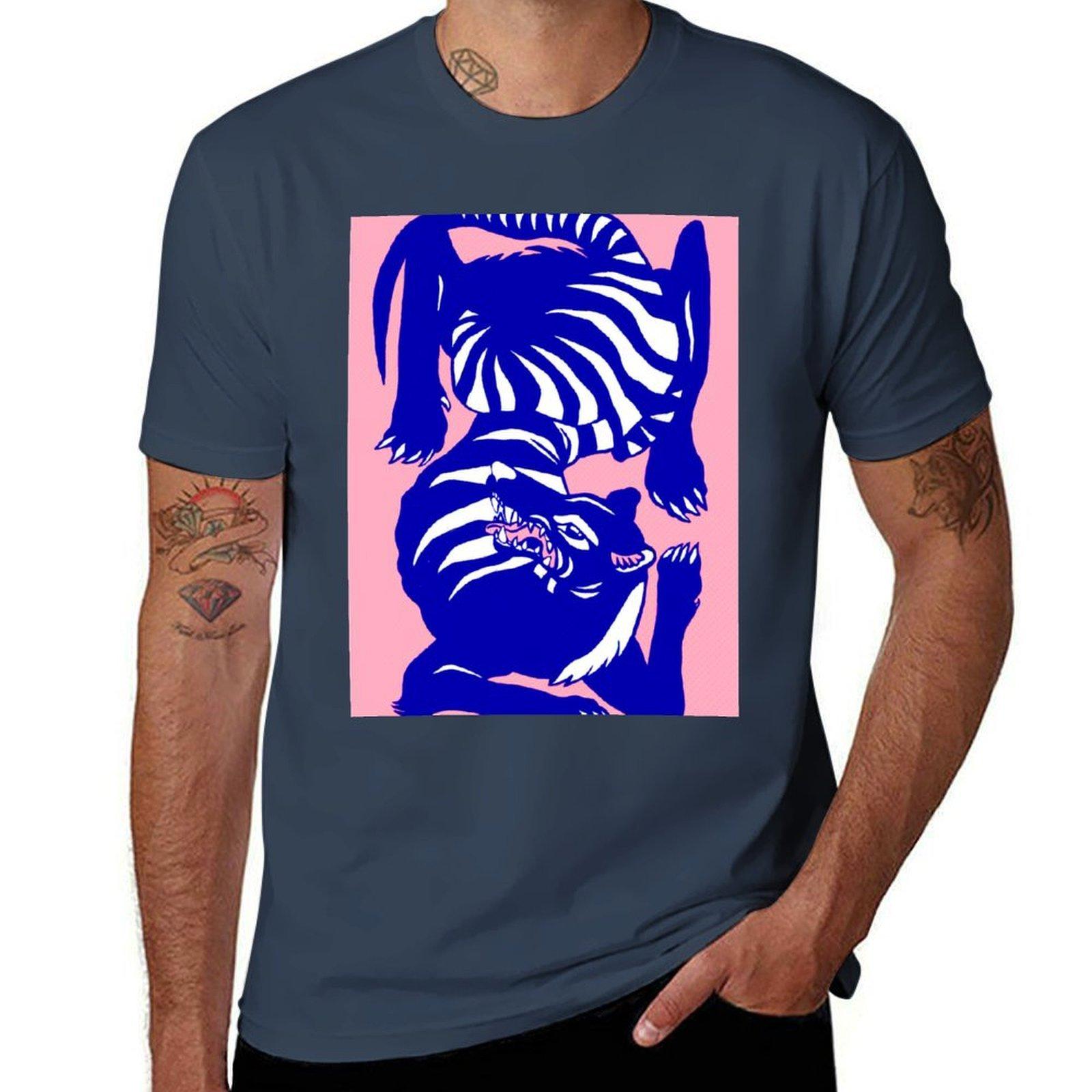 THYLACINE PINKBLUE TShirt Fashion Graphic Tee for Men S