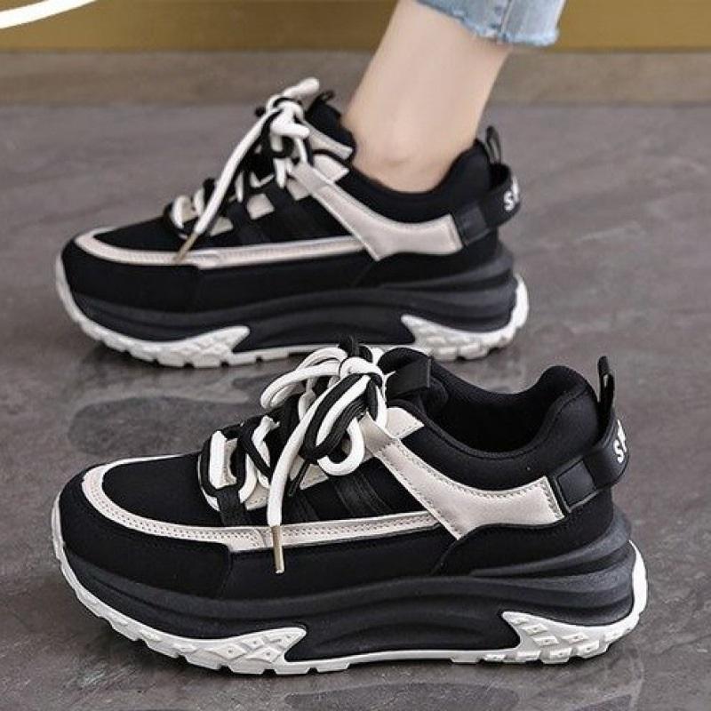  Classic Chunky Sneakers Lac Up Platform Casual Shoes For Women