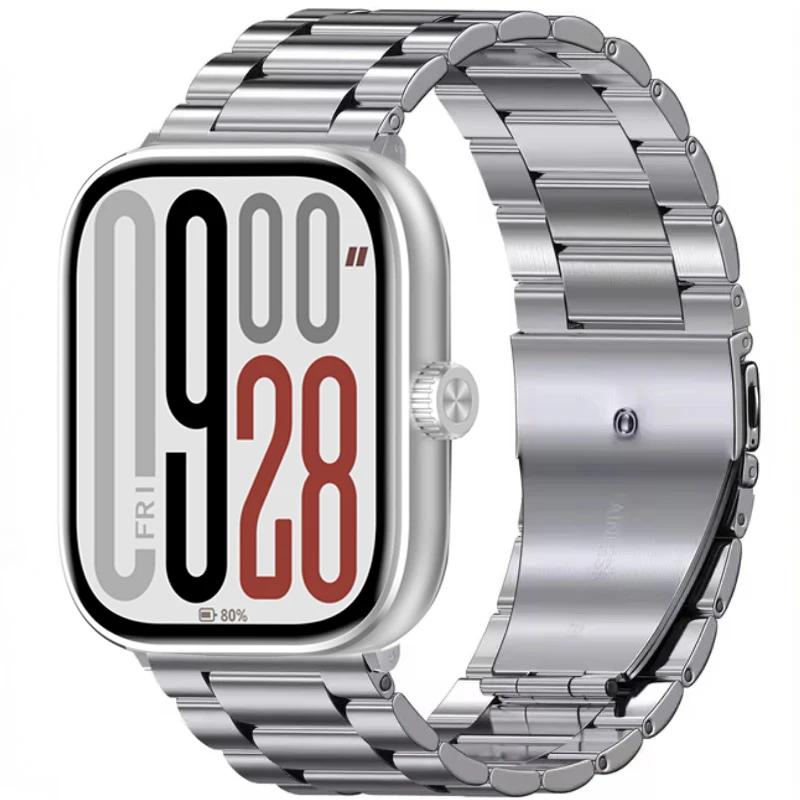 

Металлический ремешок для Redmi Watch 5/Redmi Watch 4 Регулируемый браслет из нержавеющей стали для Xiaomi Mi Band 9 Pro/Mi Band 8 Pro Redmi Watch 5-4 серебряный