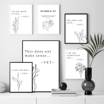 Nordic Style Canvas Painting Minimalist Poster Growth Mindset Motto Decorative Paintings Motivational Wall Art Picture for Room