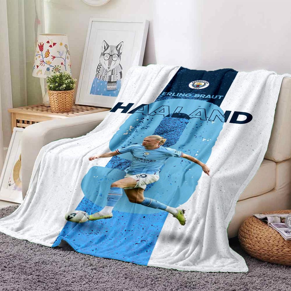 Manchester City Theme Printed Blanket - Perfect for Couch, Bed, Travel & Outdoor Use | Machine Washable, Cozy & Durable.
