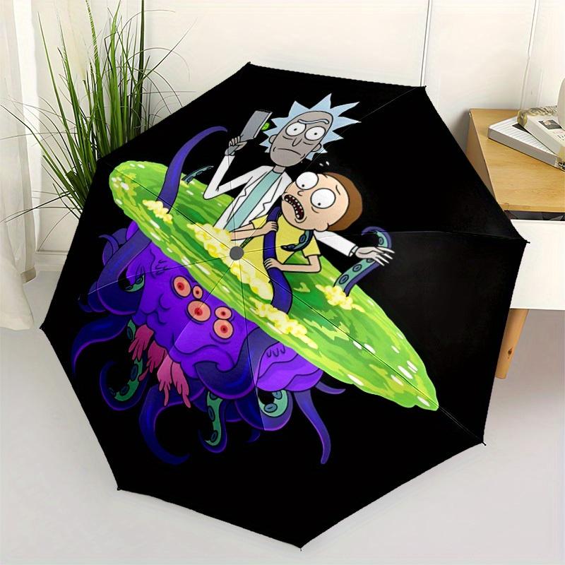 1pc Rick SanchezMorty Smith Windproof Automatic Windproof Umbrella, Lightweight for Women/Men, Perfect Christmas Gift a0811205