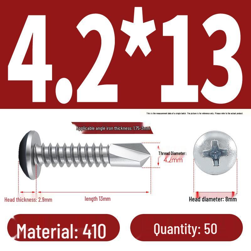 Stainless Steel 304 Phillips Round Head Self-Drilling & Tapping Screws, M3.9/M4.8/M5.5 Swallowtail Bolts