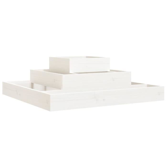 VidaXL Jardinière Blanc 80x80x27 cm Bois massif de pin 823865