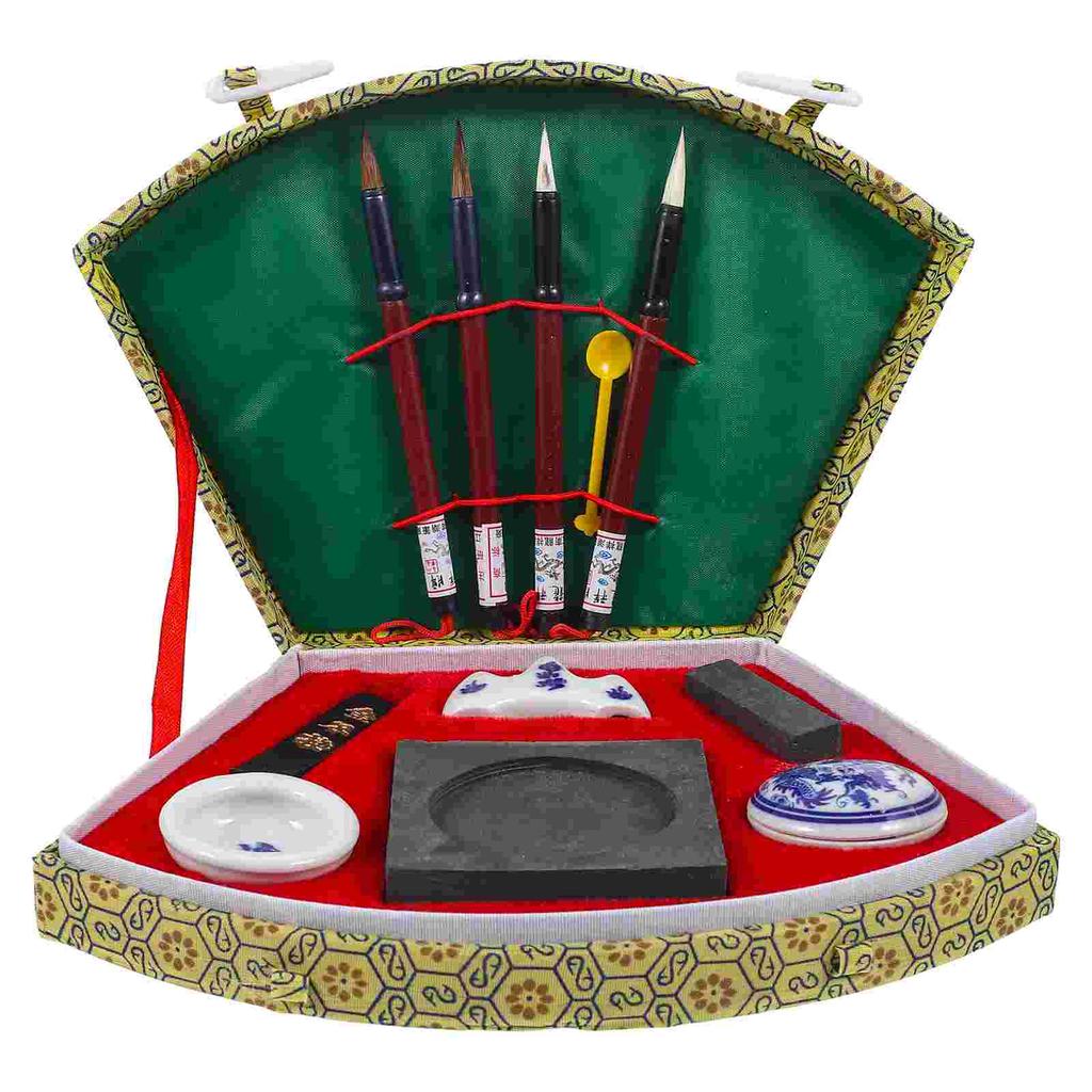 Pietra da Inchiostro Kit Calligrafia Pennello Cinese Set Pittura Quattro Tesori Materiale Studio Materiale Principianti
