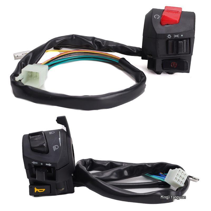 22mm Motorcycle Handlebar Switches: Includes Throttle, Horn, Turn Signals, Headlight, Electric Start Controls.