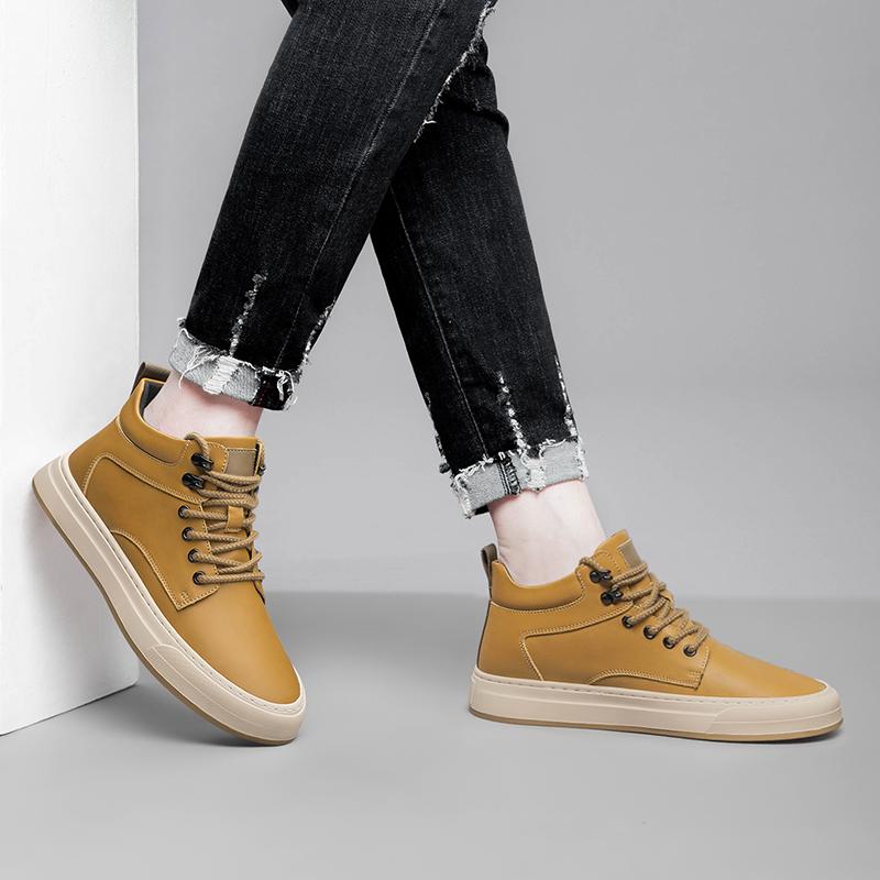 Men Ankel Boots Elevator Lift Height Increase Insoles 6cm Man Platform Soles Plus Size 37-44