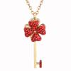 2021 Fashion Rotating Four-Leaf Clover Necklace Rotating Small Windmill Key Collarbone Chain For Women