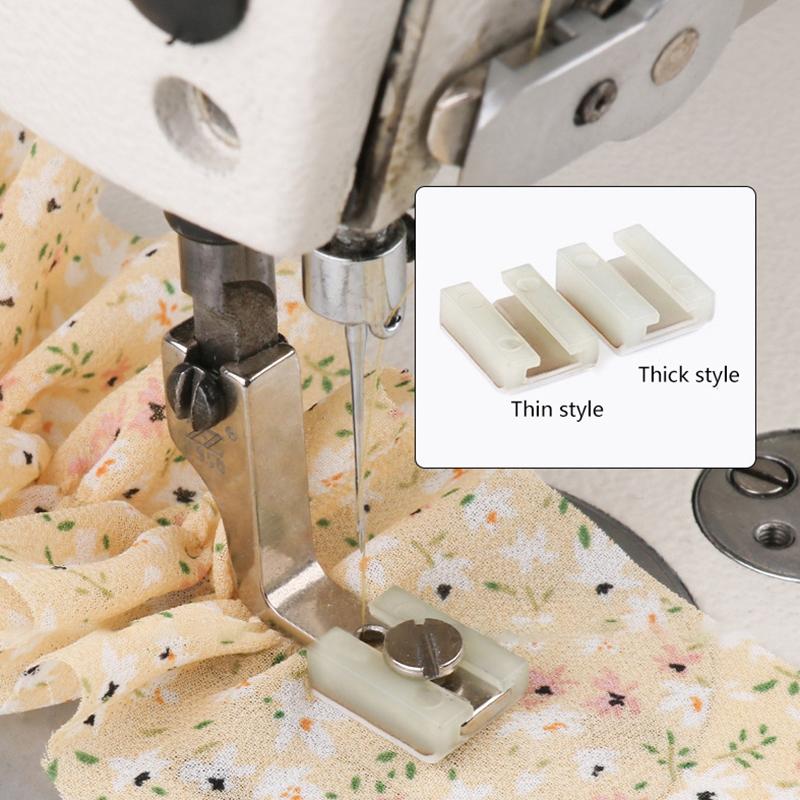 Computer Flat Car Wrinkled Folded Presser Foot Plastic Base Plate Shirring Pleating Foot Industrial Sewing Machine Accessories