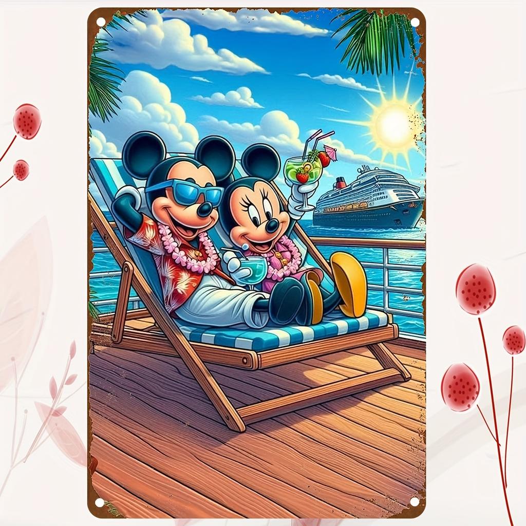 Miniso Mickey Colorful & Creative Bar Metal Sign, Retro Plaque, Sign, Alcohol Drinker, Pub, Club, Kitchen Wall Decoration