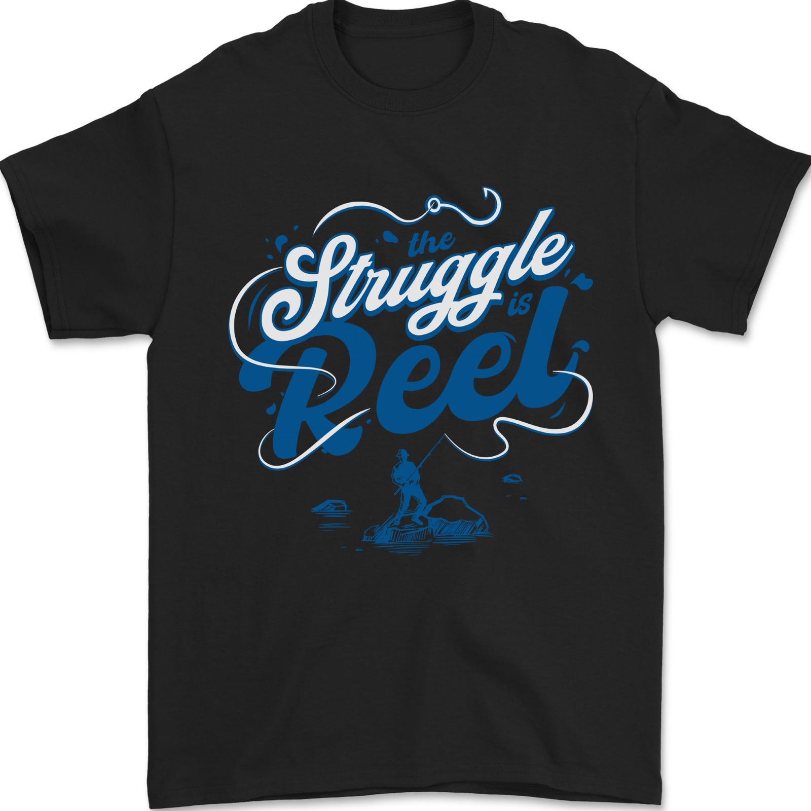 The Struggle is Real Funny Fishing Fisherman Mens T-Shirt 100% Cotton S