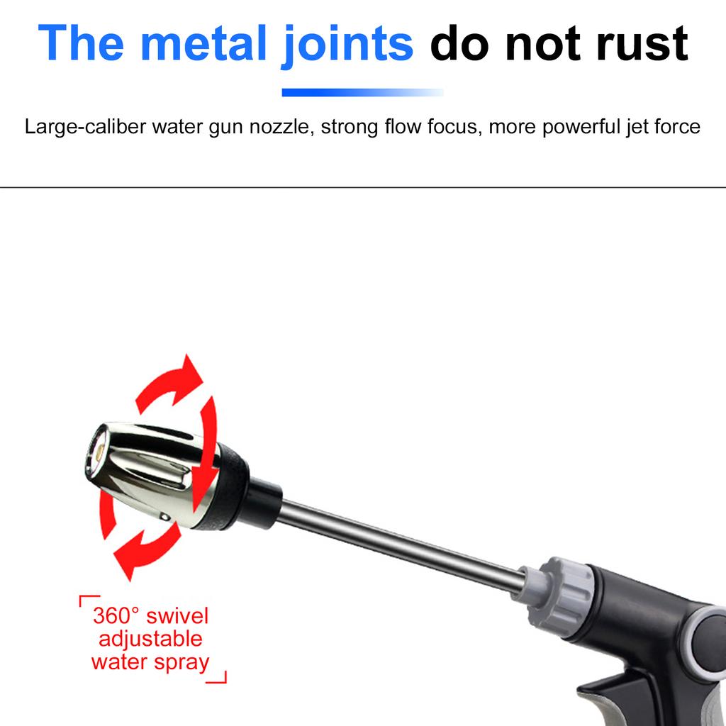 Garden Hose Nozzle Fits 3/4in Expandable Hose Leakproof Hose Sprayer for Car Washing Garden Watering Patio Cleaning