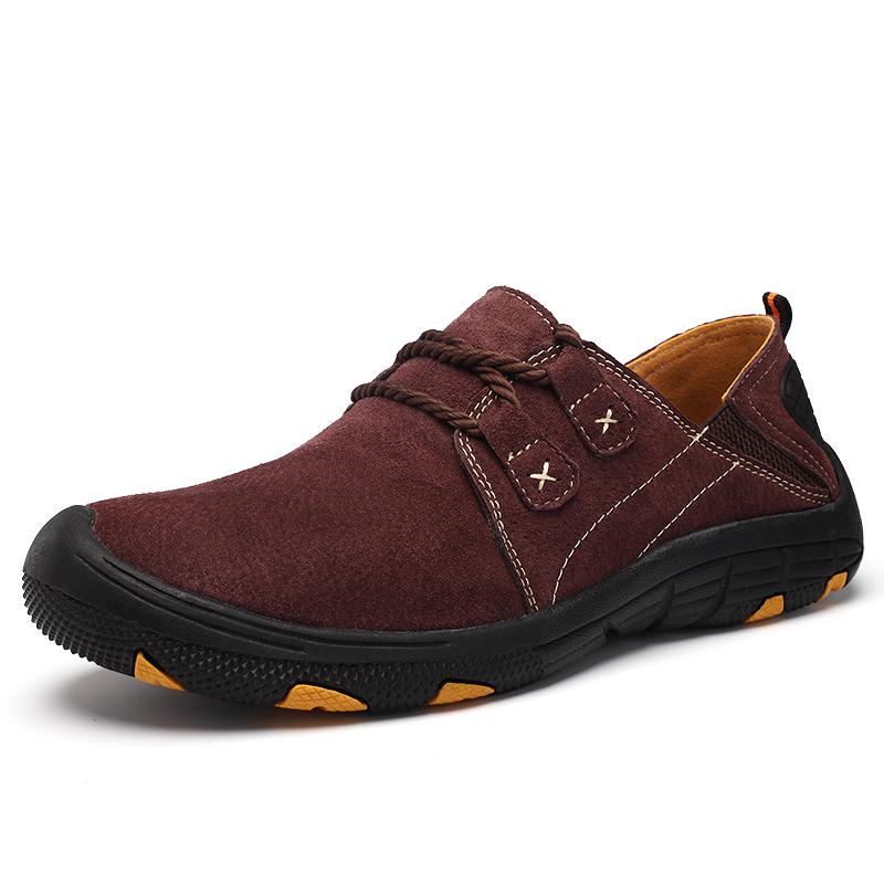 Neue Herren Freizeitschuhe Übergröße Echtes Leder Herrenschuhe Outdoor Herren Flache Schuhe Atmungsaktive Mode Sneaker Herren Bootsschuhe