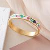 European and American Bestseller: 18K Gold Plated Titanium Steel Enamel Bracelet - Women’s Colorful Drip Oil Light Luxury Jewelry.
