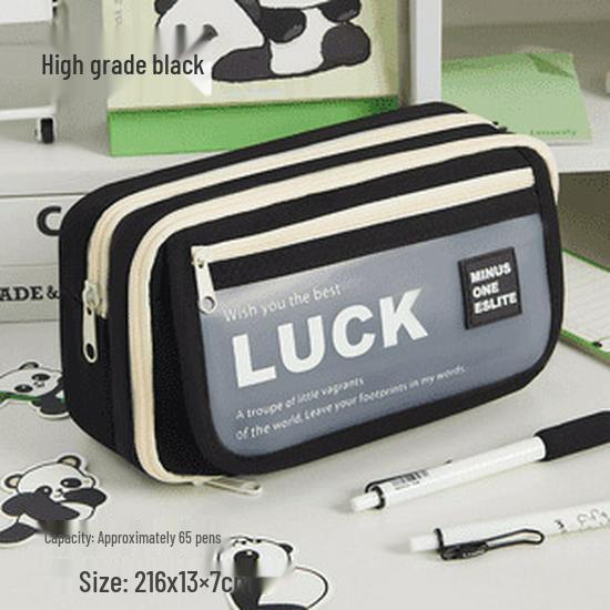 Матовый многослойный холщовый пенал 2025 - Большая вместимость для учащихся средней и старшей школы, простой стиль инс