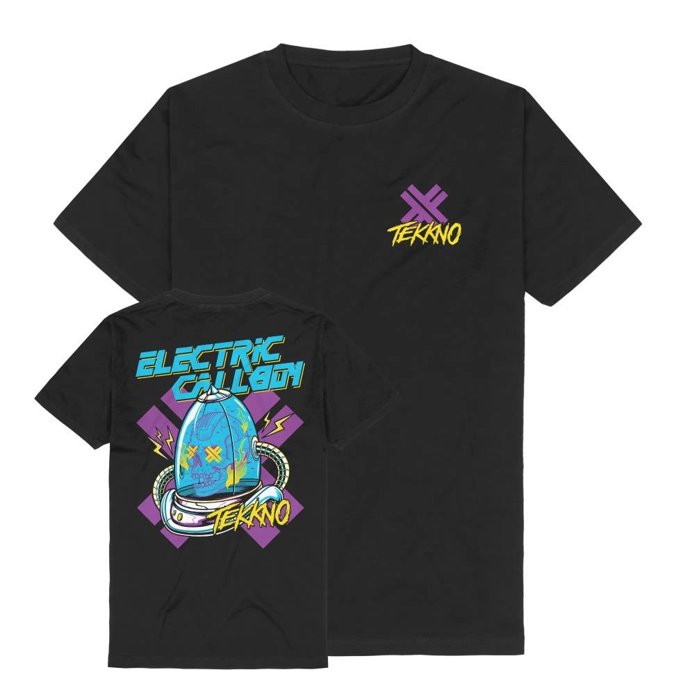 

2025 Обычная футболка Шлем Electric Callboy Модный принт Топ Футболка Лето Новый Легкий и Тонкий Мужской Женский Топы Короткий Рукав XXXXXL чёрный