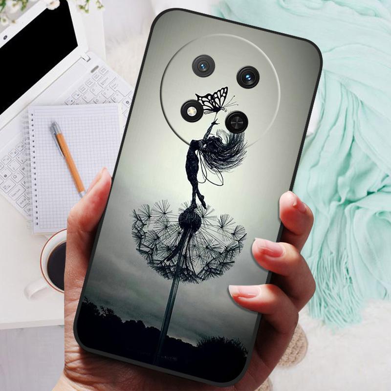 Custodia per Honor Magic7 Lite 5G Cool Black Silicone Morbido TPU Cover Posteriore Protettiva per Honor Magic 7 Lite 7Lite