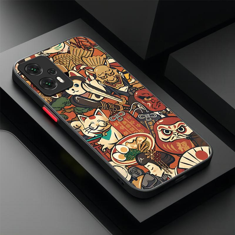 Ukiyo-e Samurai Sea Wave PC Case for Xiaomi Poco X7 X6 X5 X3 X4 GT F6 F5 M8 M6 Pro 4G 5G F4 F3 M7 M5S C75 C65 C55 C71 C61 Cover