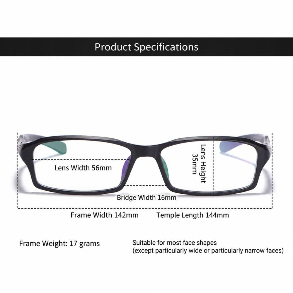 Square Shape Sport Glasses Anti-Blue Light Plain Glasses Stylish Full Frame Glasses Computer Work