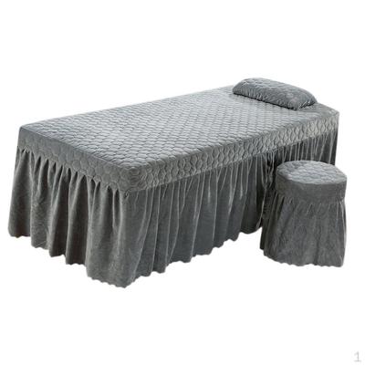 Thicken Spa Bed Valance Sheet Cover with Breath Hole - Gray
